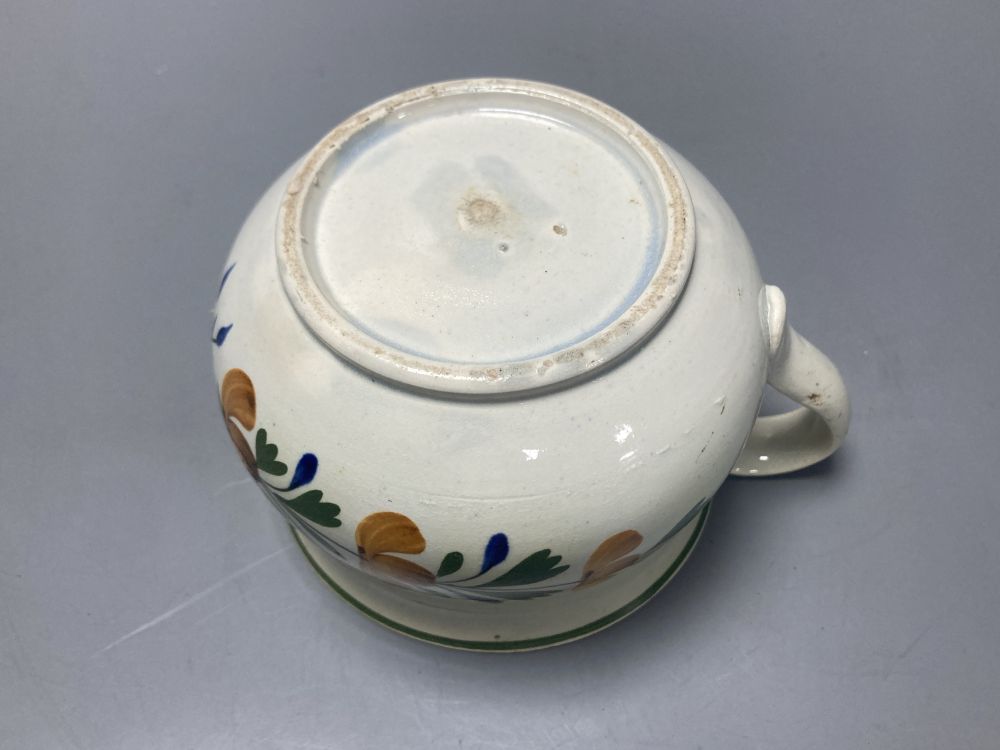 An unusual late 18th century child-size Yorkshire pearlware chamberpot, 11.5cm diameter